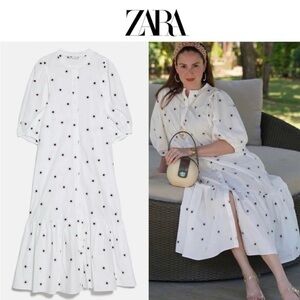 Zara White Ruffled Tiered Sundress